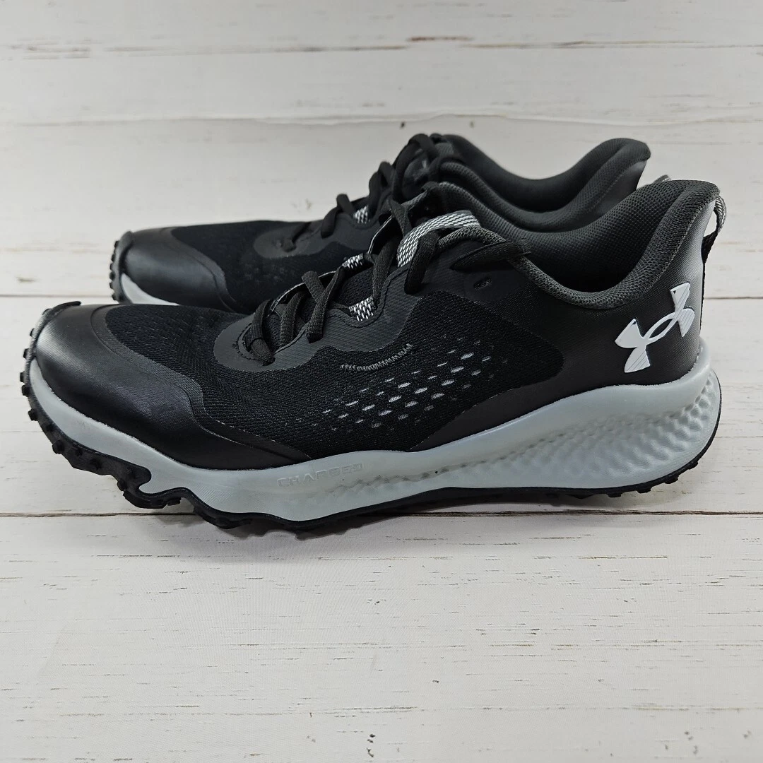 Under Armour Charged Maven Trail Mens 8.5 Black Mod Gray White Running Shoes