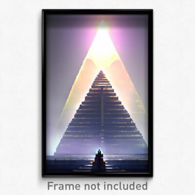 Pixel Art Poster - Cool Pyramid (8 Bit Psychedelic Trippy Video Game ...