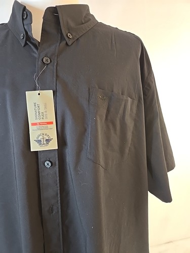 Gr. 4XL Herren Hemd Dockers Schwarz Kurzarm Button Down Neu - Bild 2 von 9