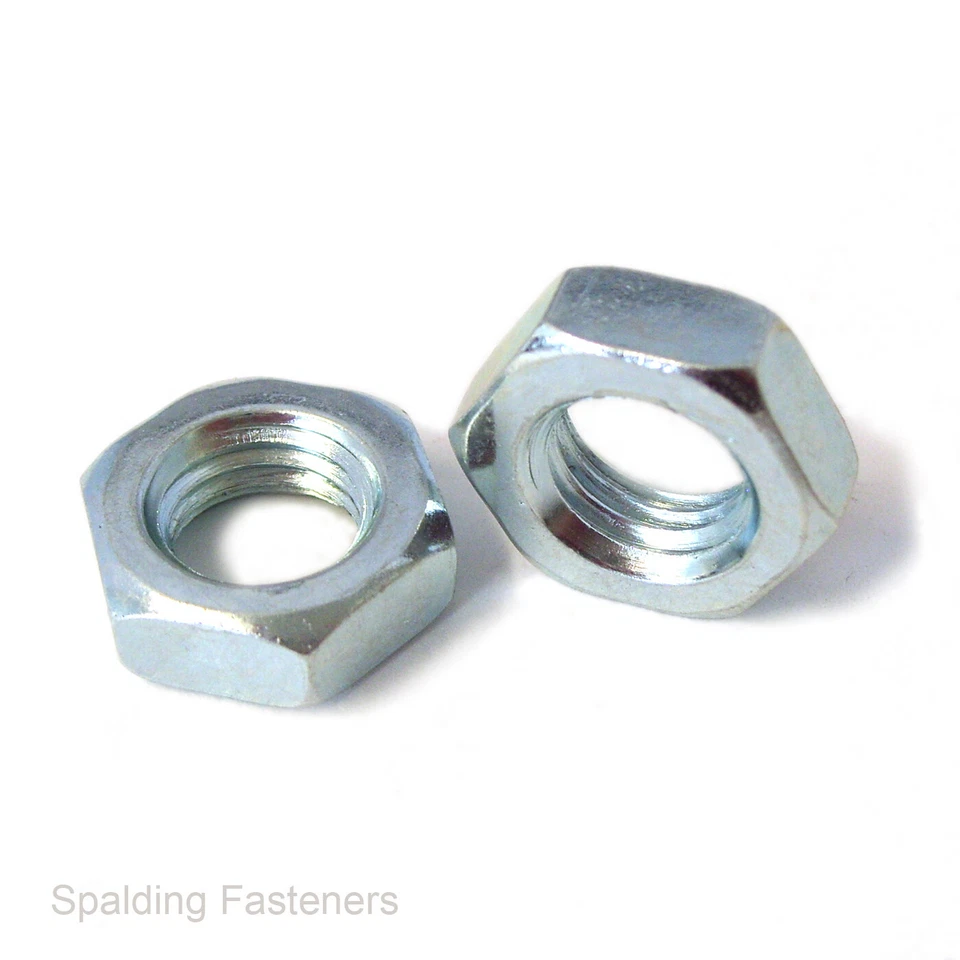 LOCK & LOCK FINE PITCH THREAD HEXAGON HALF / THIN / LOCK NUTS METRIC ZINC PLATED HIGH TENSIL