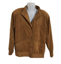Jacobsons Suede Jacket M Medium Facile Womens Coat Vintage Soft Tan Beige Brown