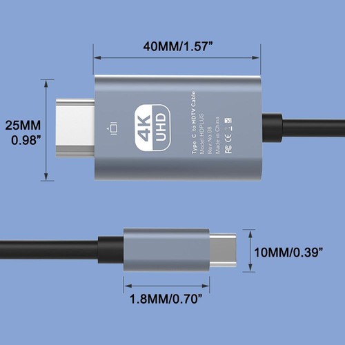 Typ-C zu HDMI Kabel 4K USB C auf HDMI Converter Adapter für Laptop PC Handy DE - Bild 4 von 14