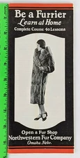 Vintage 1940's Be a Furrier Fur Craft Business Fold Out Brochure Omaha Nebraska