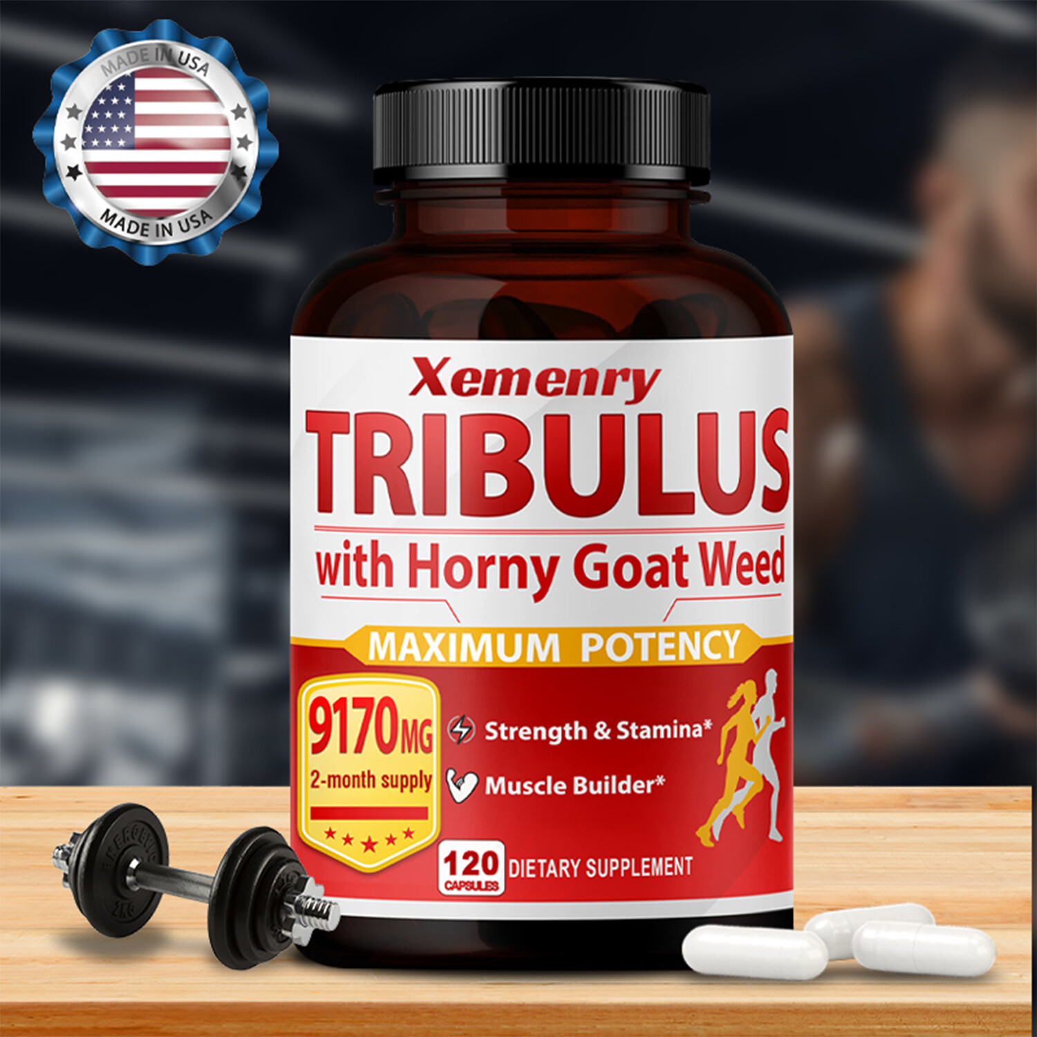 Tribulus - Horny Goat Weed - Aumenta la energía, mejora la resistencia, potenciador de testosterona
