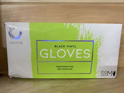 Colortrak Black Vinyl Gloves Medium-