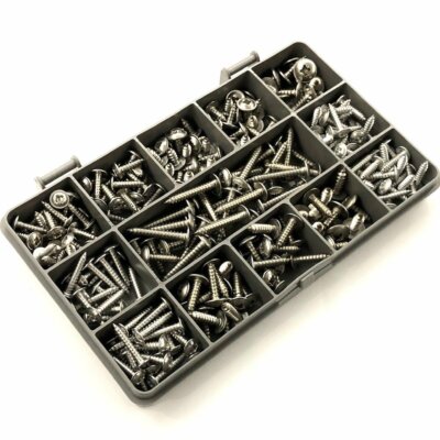 220 VERSCHIEDENE 6g 8g 10g EDELSTAHLFLANSCH POZI PFANNE SELBSTGEWINDESCHRAUBEN KIT