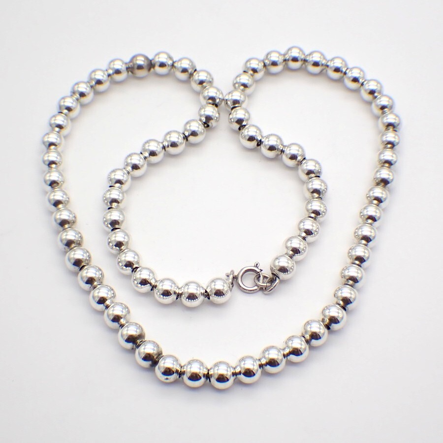 ☆TATIANA☆ Silver 925 collage beads necklace NZ2450 Silver Bead Necklace Sterling Silver | eBay