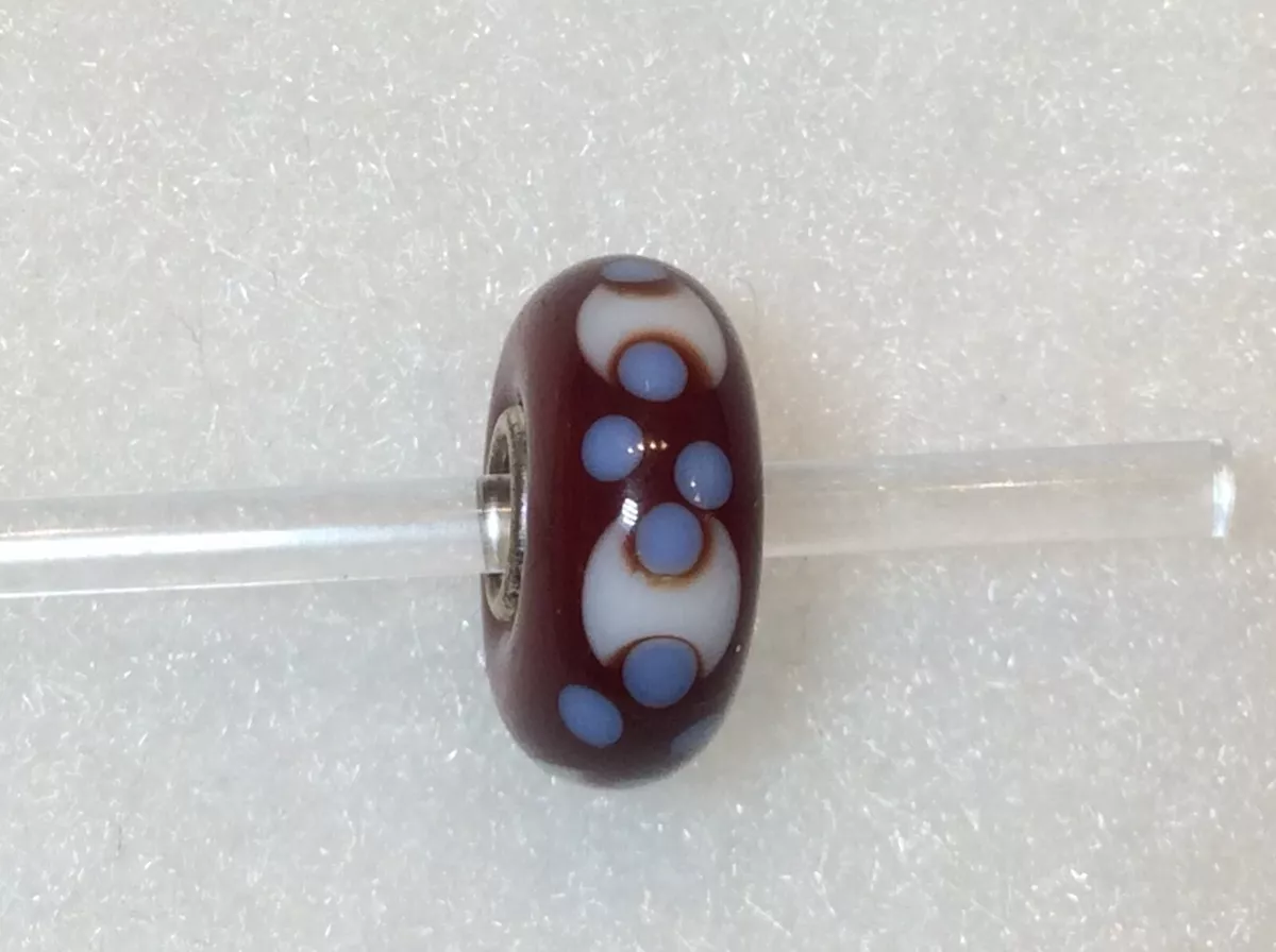 Troll Beads Universal Murano Glass Brown Blue White FreeShip Sale 25 Retail 50