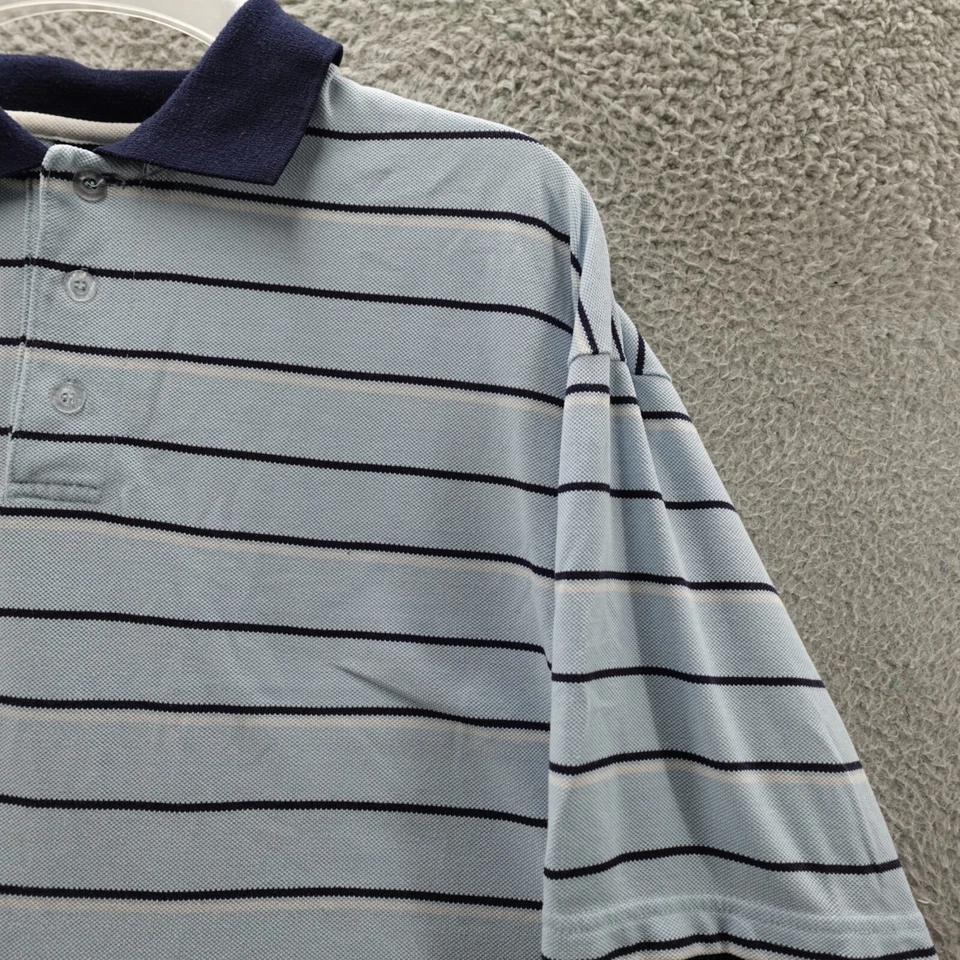 Camisa Polo Old Skool Adulto Talla Grande Azul Rayas Rugby Y2K Informal Para Hombre Foto 2 de 4