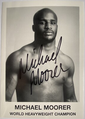 Michael Moorer signiert USA Boxen Karte Orig. Signatur Autogramm Signed