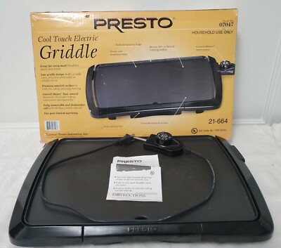 Presto Cool Touch Griddle #07047 with Drip Tray