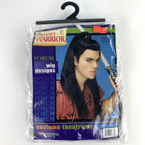 Vintage 2004 Forum Novelties, Inc. Asian Warriors Black Wig Designs New - 第 1/9 張圖片