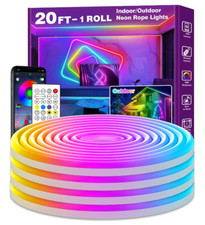 "20Ft Neon Rope Lights,Flexible Led Rope Lights Control with App/Remote,Multiple