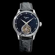 Sugess Tourbillon Blue GoldStone Dial Seagull ST8230 Mechanical Watch SU8230STRF