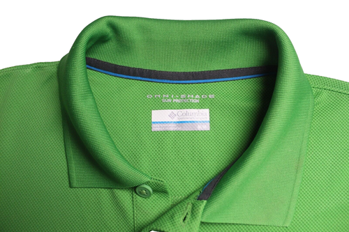 COLUMBIA POLO SHIRT men's size M lime green NWT sun protection moisture wicking - Picture 3 of 5