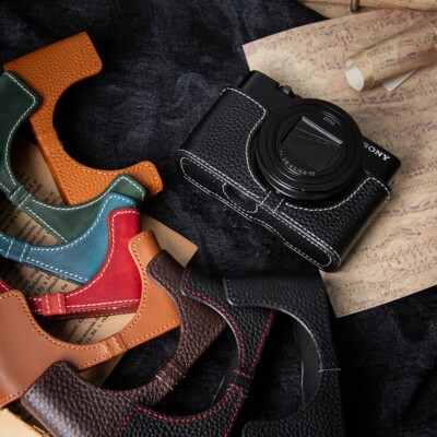For Sony DSC-RX100M6 Real Leather Half Camera Case Bag Cover Camera Collocation