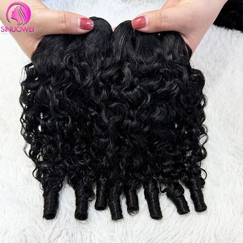 Extensiones de cabello rizado 12A paquetes de doble dibujo paquetes de cabello humano rizado Remy - Imagen 6 de 13