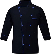 Doublebreasted Jacket Men Chef Coat Long Sleeve Kitchen Uniform Cook Shirt CABB1