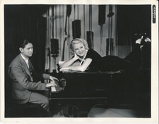 CLAIRE TREVOR Original CANDID Laying on Piano Vintage 1936 Fox Portrait Photo
