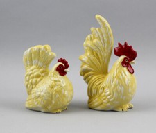 9942408-ds Porcelanowa figurka Kogut i kura żółta Wagner & Apel wys. 10/15cm