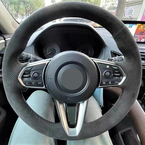 Alcantara Steering Wheel Cover Real Leather Wheel Wrap for ACURA RDX 2019-2022 D - Picture 7 of 12