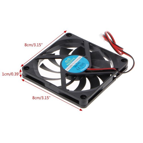 80mm Cooling Fan 24V 2Pin 8010 for Brushless Quiet for PC Computer for - Picture 4 of 8