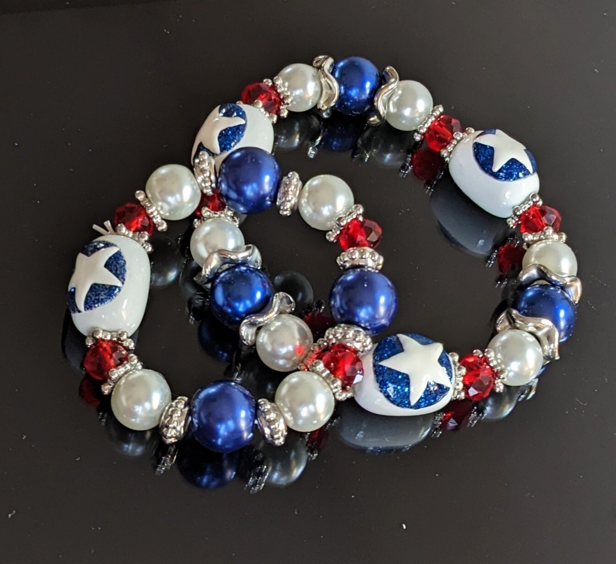 Air Force Jewelry Bracelets Mommy and Me Stretch Beaded Serve My country  pcs