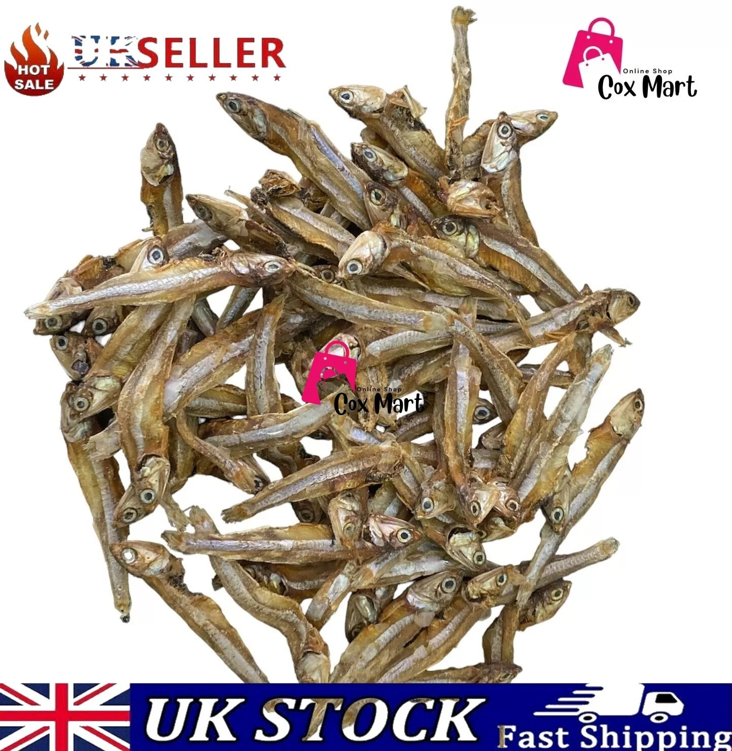 1 kg Dried Whole Sprats Anchovies 100% Natural Dog Fish Treats Omeg 3 & 6