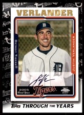 2021 Topps Through the Years Black Justin Verlander 297/299 Detroit Tigers
