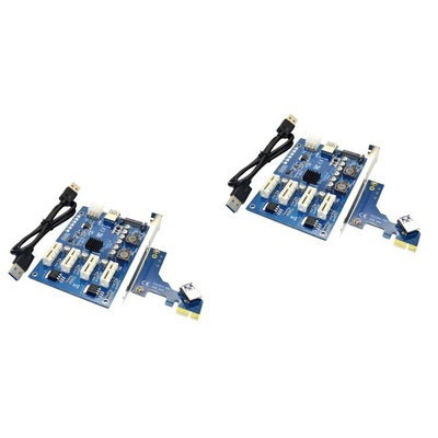  2 Sets Riser-Karte Adapter USB-90-Grad-Adapter Computerversorgung