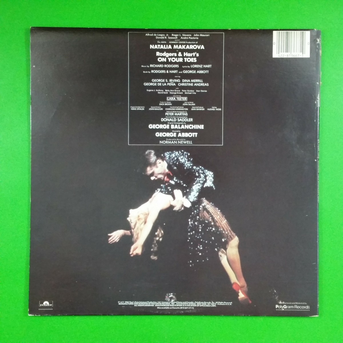 ON YOUR TOES 1983 Broadway Cast 4228136671Y1 Sterling LP Vinyl VG