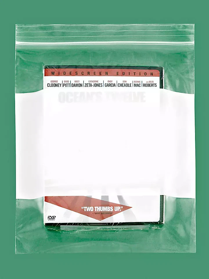 ULINE S-1310 8x10" 2 Mil White Block Reclosable Zip Lock Plastic Bags QTY: 1000 - Image 3 of 3