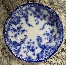 Antique W.H. Grindley Flow Blue 5.5" Desert Bowl    Marie Pattern
