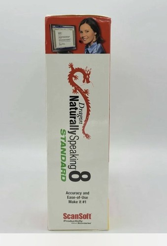 New Sealed Dragon Naturally Speaking 8 Standard ScanSoft Software - SU - Picture 3 of 3
