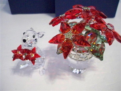 SWAROVSKI LARGE POINSETTIA & RABBIT WITH POINSETTIA 1139997