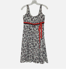 Nine West Black White Floral Sleeveless Dress 8