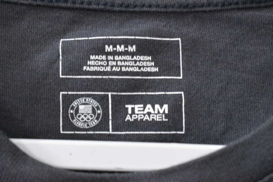 Team USA Olympic Shirt Medium Blue Cotton Crew Neck Long Sleeve Mens - Image 3 of 4