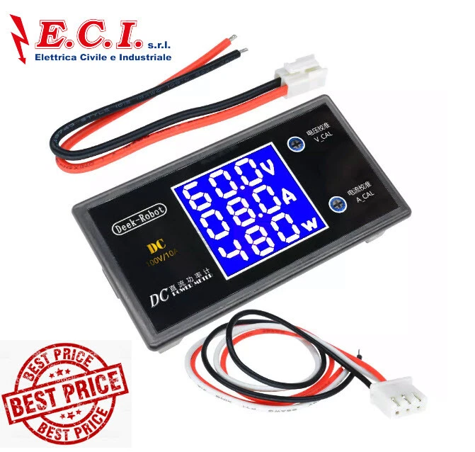 Misuratore Digitale LCD 50A Volt Watt Amperometro Con Shunt – Display Corrente