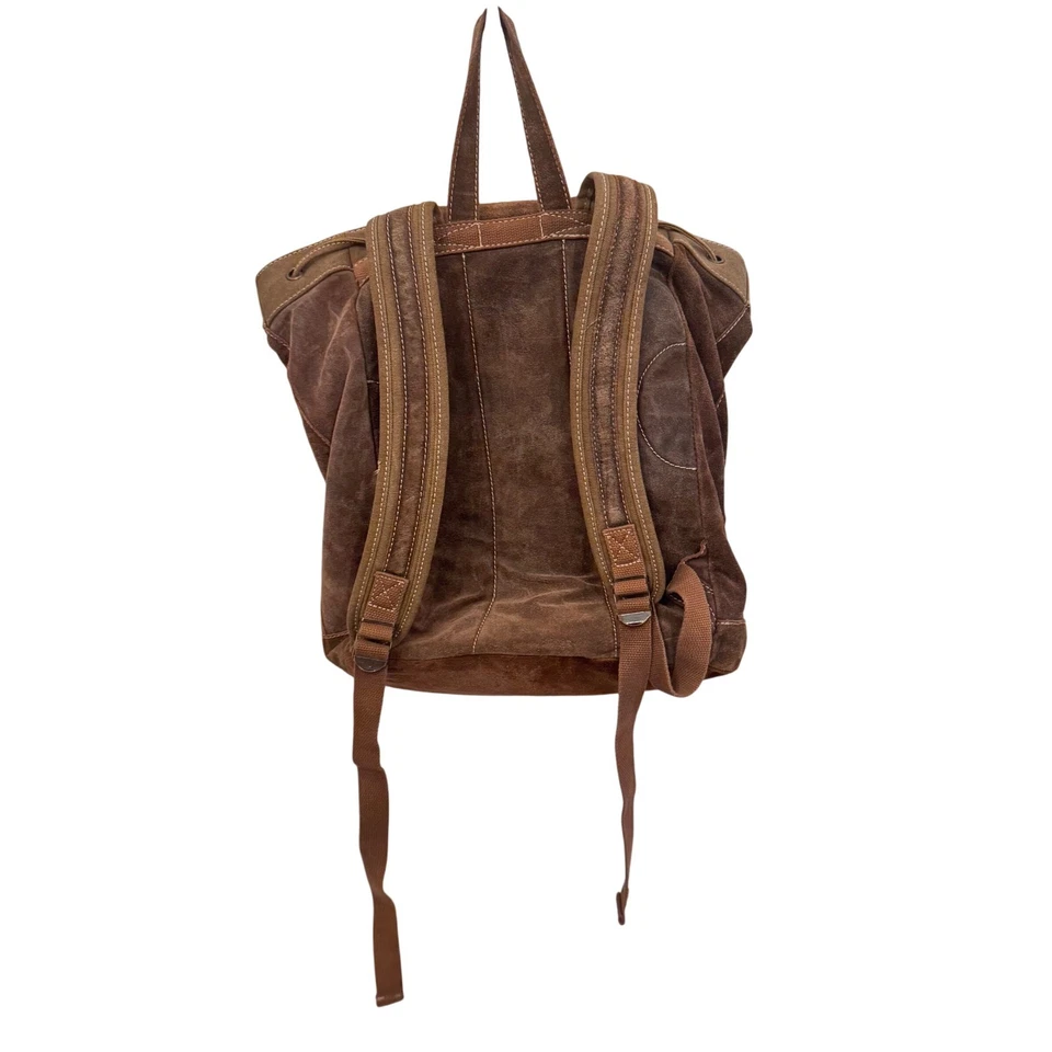 M. Julian Wilsons Leather Backpack Suede Canvas  Utility Chic 16x13x6 preloved - Image 2 of 4