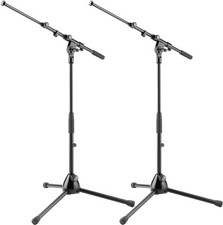 K M 259-2-K 2x Low-Level Microphone Stand with Boom Arm Bundle