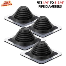 4 PACK Metal Roof Insulated Pipe Flashing Square Base for Wood Stove Fireplace