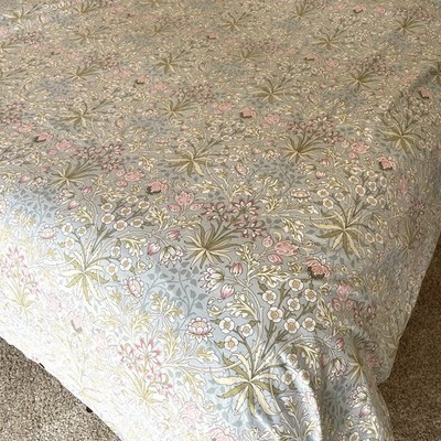 William Morris Botanical Floral Duvet Queen Size Blue Pink 100% Cotton