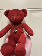 Vintage Russ Berrie-July Birthstone Ruby-Miniature 3" RED Bear 1857