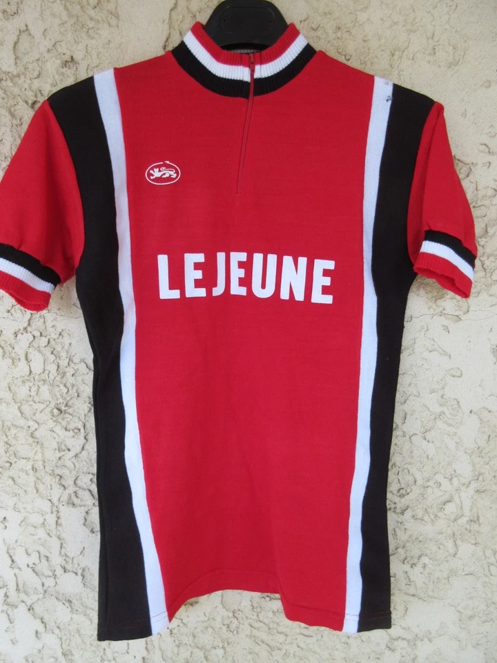 Maillot cycliste LEJEUNE vintage années 70 LE ROC ancien shirt trikot rouge S - Photo 1/4