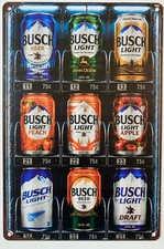 Busch Light Beer Sign - Evolution Of Cans - History Of Cans - Retro - Vintage