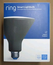 Ring Smart Lightbulb Dimmable Neutral White PAR38 LED Bulb Black New