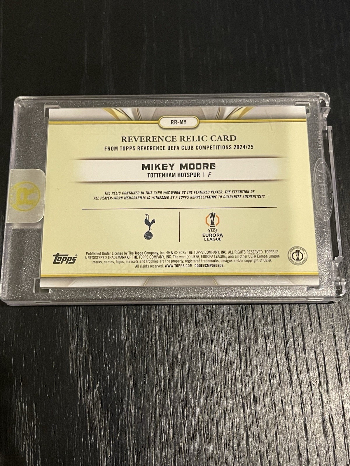 2024-25 TOPPS REVERENCE UCC BLACK RELICS #MY MIKEY MOORE ROOKIE 2/10 view 2