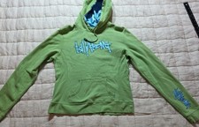 Vintage Y2K Billabong Hoodie Sweatshirt Women Jrs L Green 2000s Skater Embroider