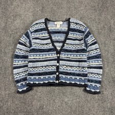 Talbots Cardigan Knit Sweater Womens Large Bl...
