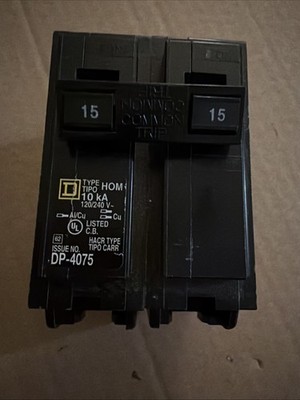 SQ D HOM215 15 AMP 2 Pole Circuit Breaker